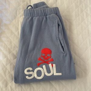 SOUL by Soulcycle Sweat Pants Light Blue with Skull Size S